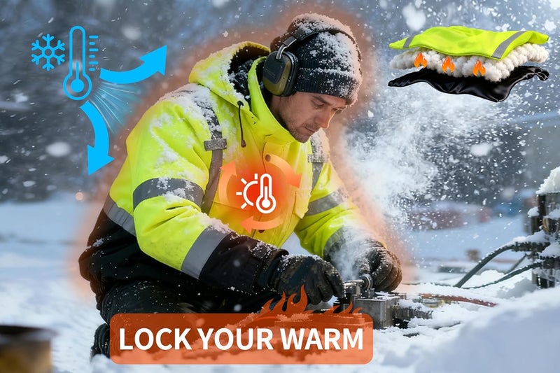 FATONE Store Hi Vis Jackets for Men Reflective Safety Bomber Jacket Cold Weather, Construction Winter Coat for Work Waterproof with Black Bottom ANSI/ISEA Tested, Lime S - Image 2